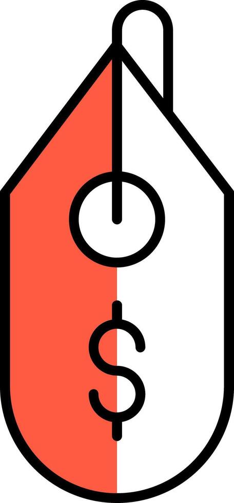 Tag Filled Half Cut Icon vector