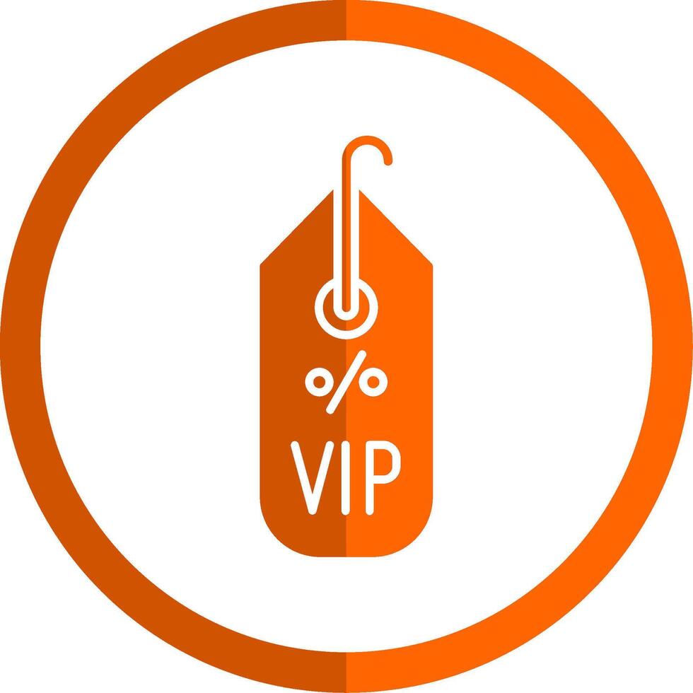 VIP glifo naranja circulo icono vector