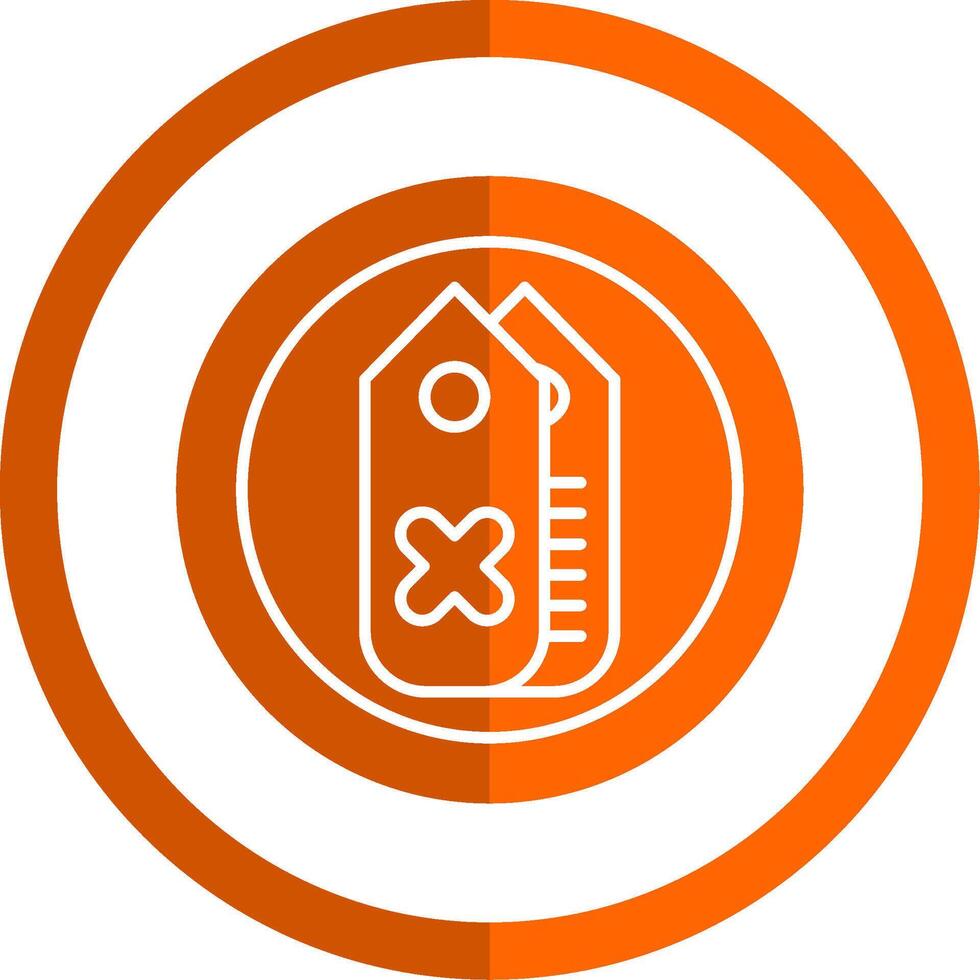 Tag Glyph Orange Circle Icon vector