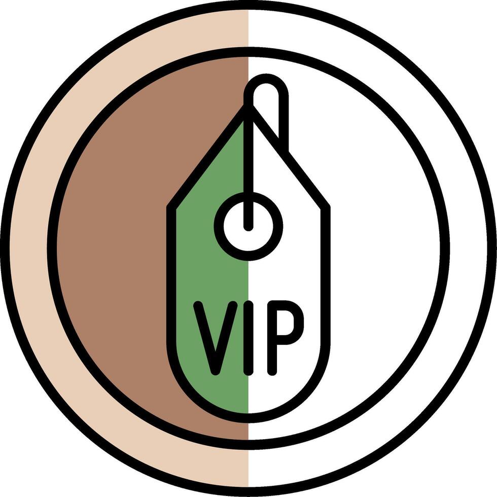 Vip Filled Half Cut Icon vector