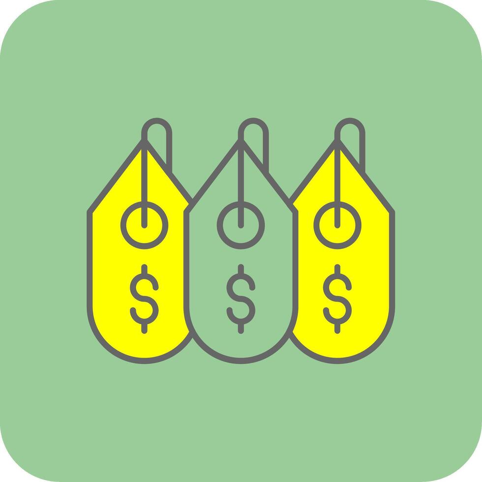 Tag Filled Yellow Icon vector