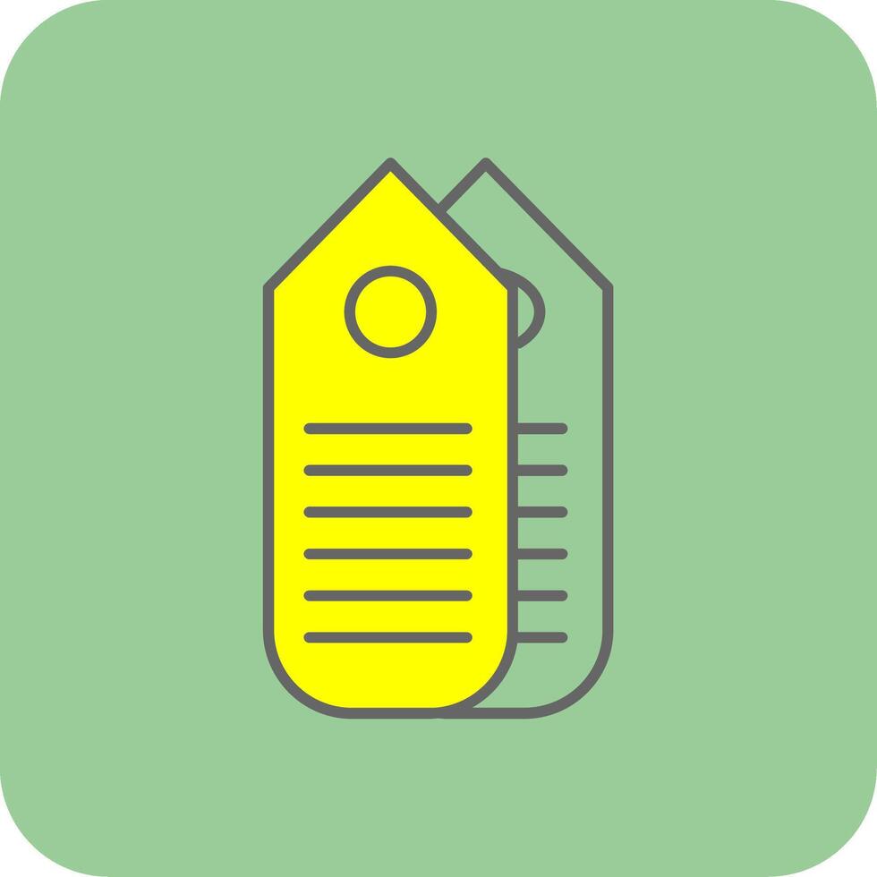 Tag Filled Yellow Icon vector