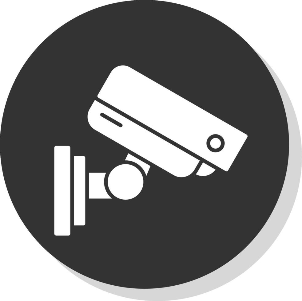 Security Camera Glyph Grey Circle Icon vector