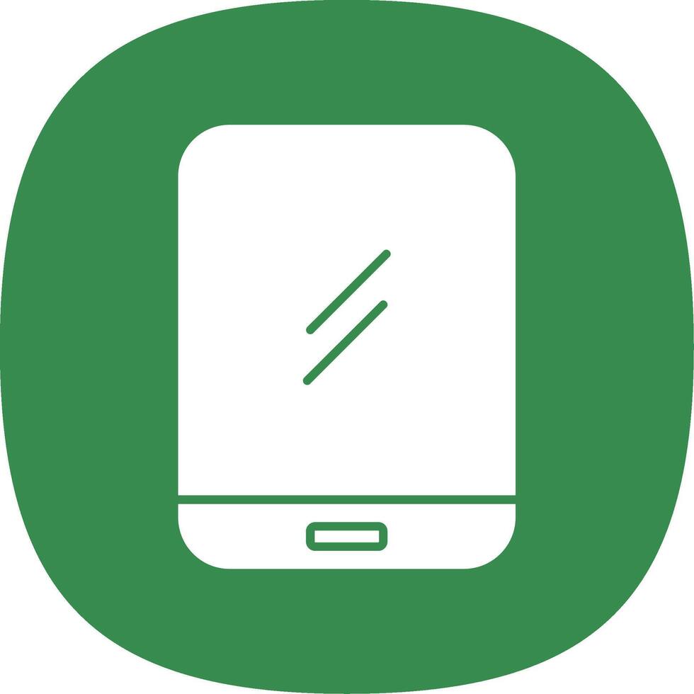 Tablet Glyph Curve Icon vector