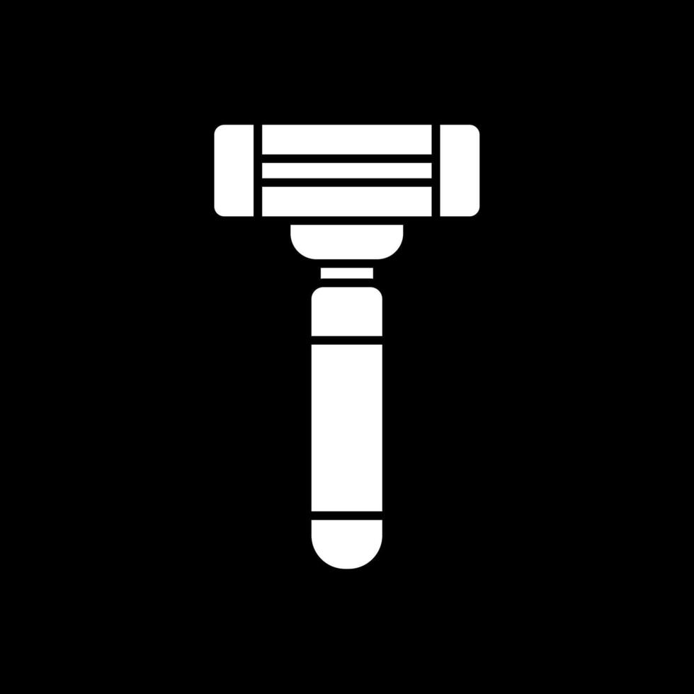 Razor Glyph Inverted Icon vector