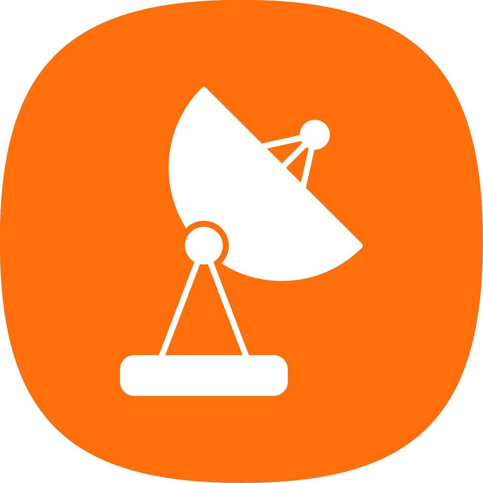 Satellite Dish Glyph Curve Icon vector