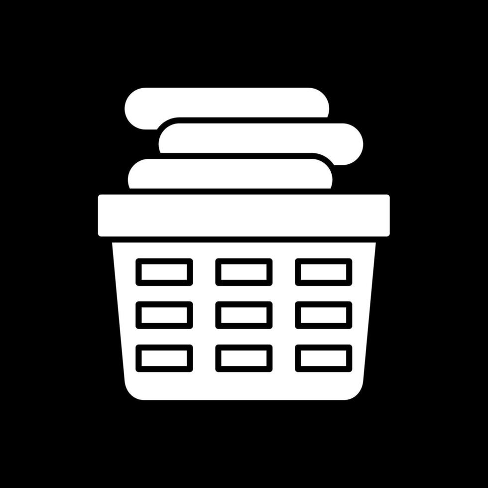 Laundry Basket Glyph Inverted Icon vector