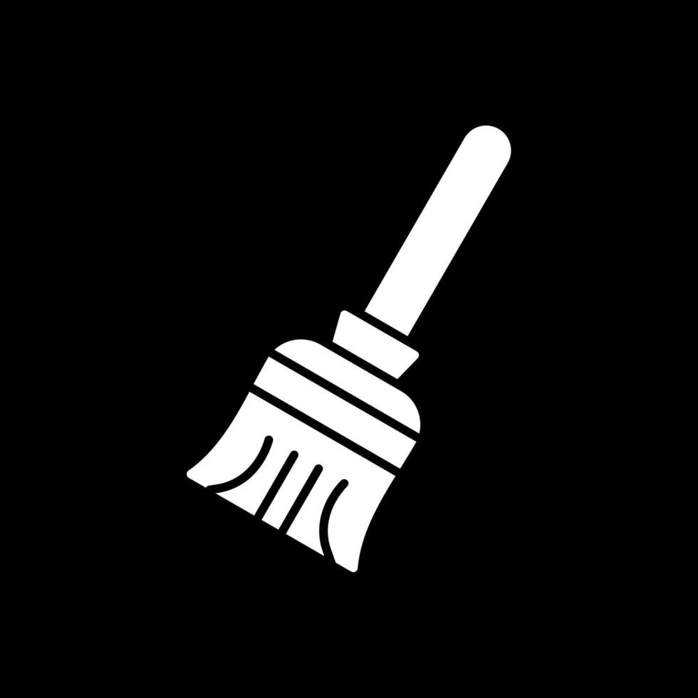 Broom Glyph Inverted Icon vector