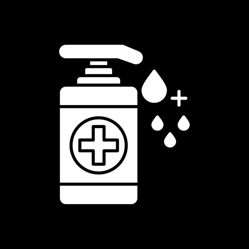 Hand Sanitizer Glyph Inverted Icon vector