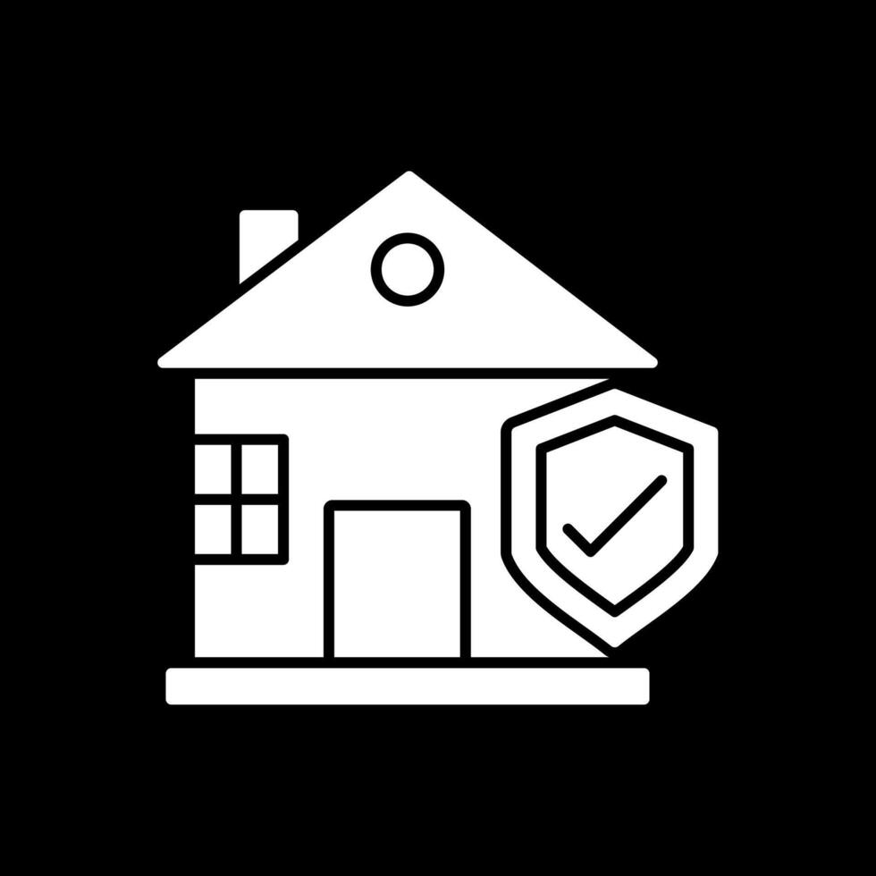 Home Insurance Glyph Inverted Icon vector