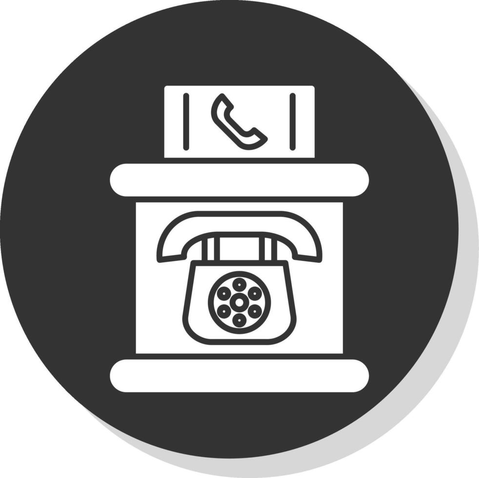 Telephone Booth Glyph Grey Circle Icon vector