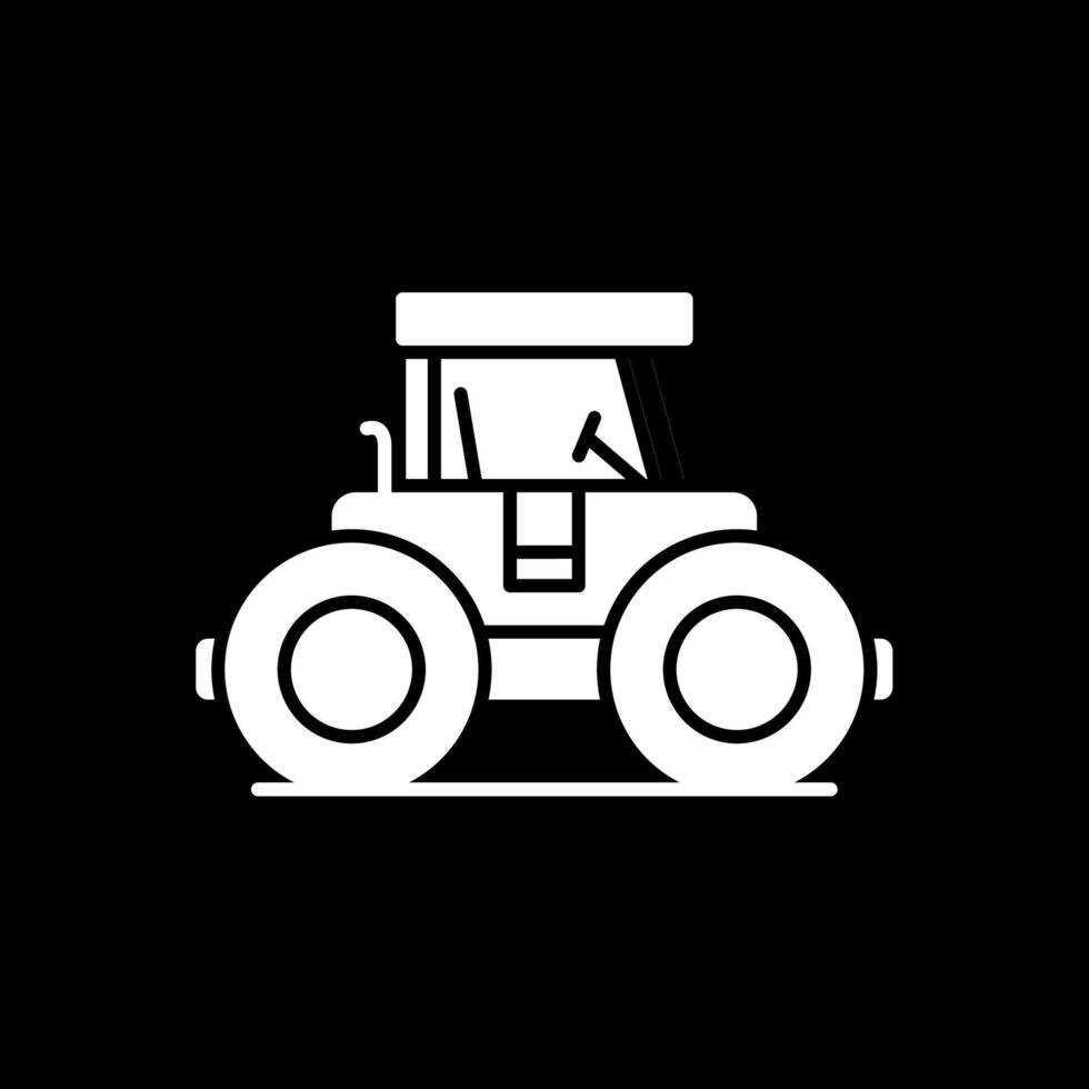 Road Roller Glyph Inverted Icon vector