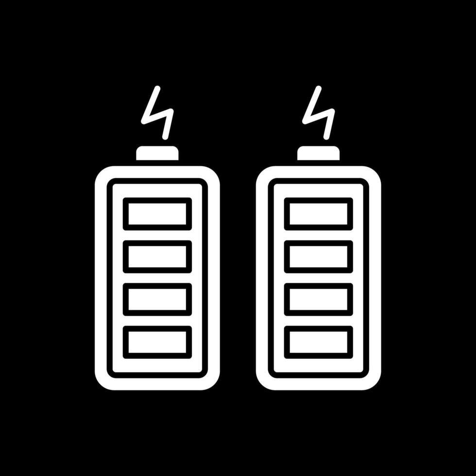 Batteries Glyph Inverted Icon vector