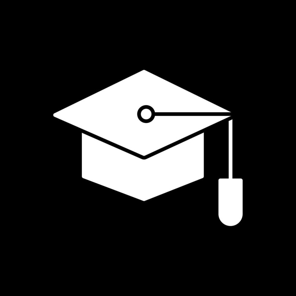 Graduate Hat Glyph Inverted Icon vector