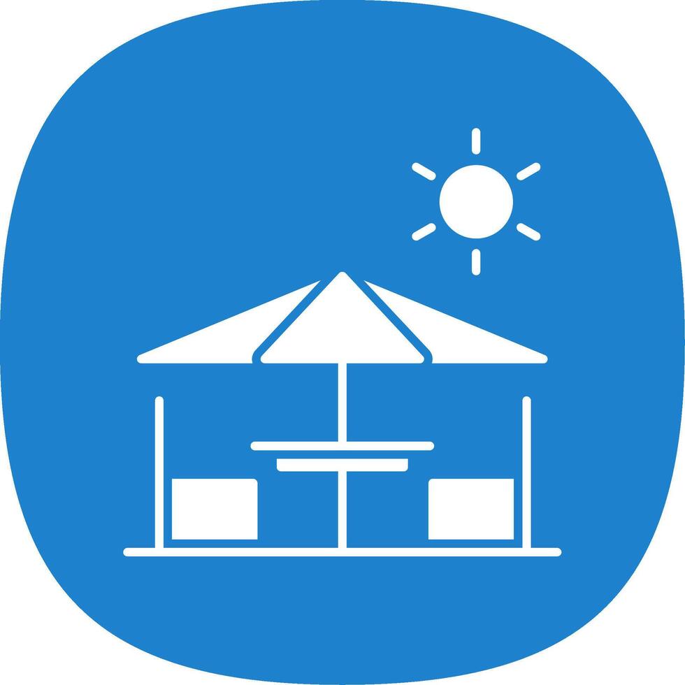 Terrace Glyph Curve Icon vector