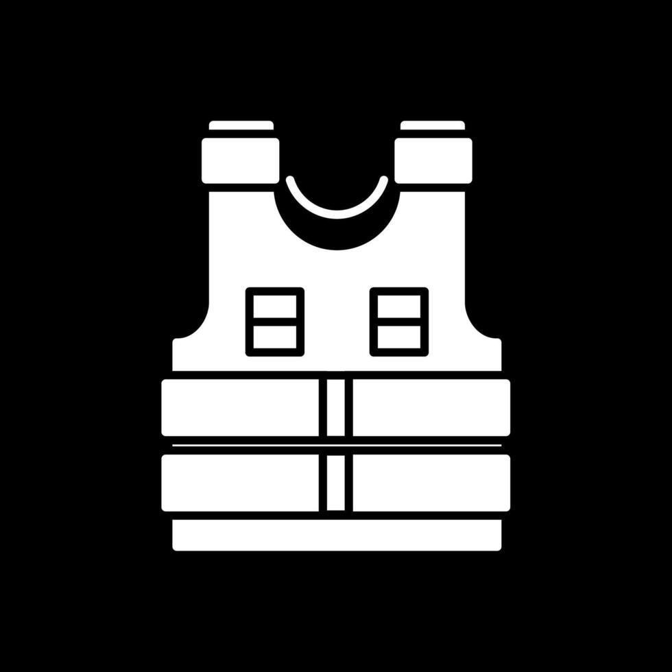 Police Vest Glyph Inverted Icon vector