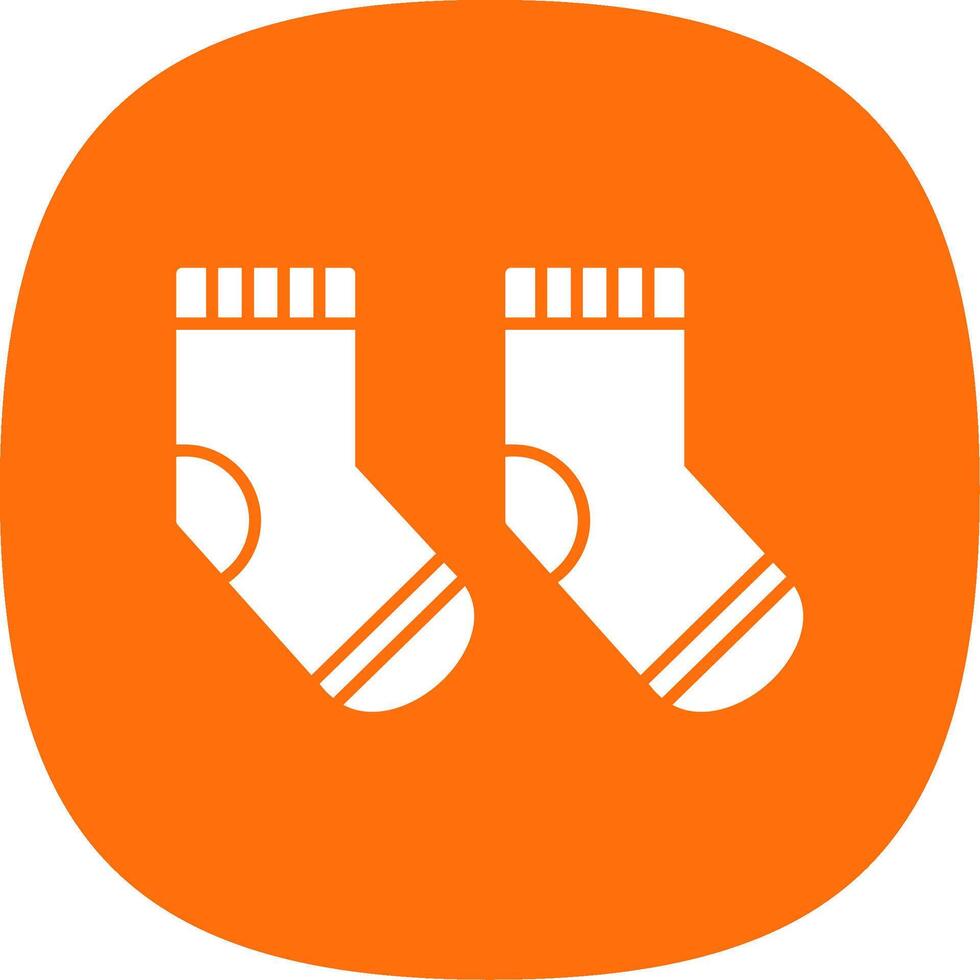 Sock Glyph Curve Icon vector