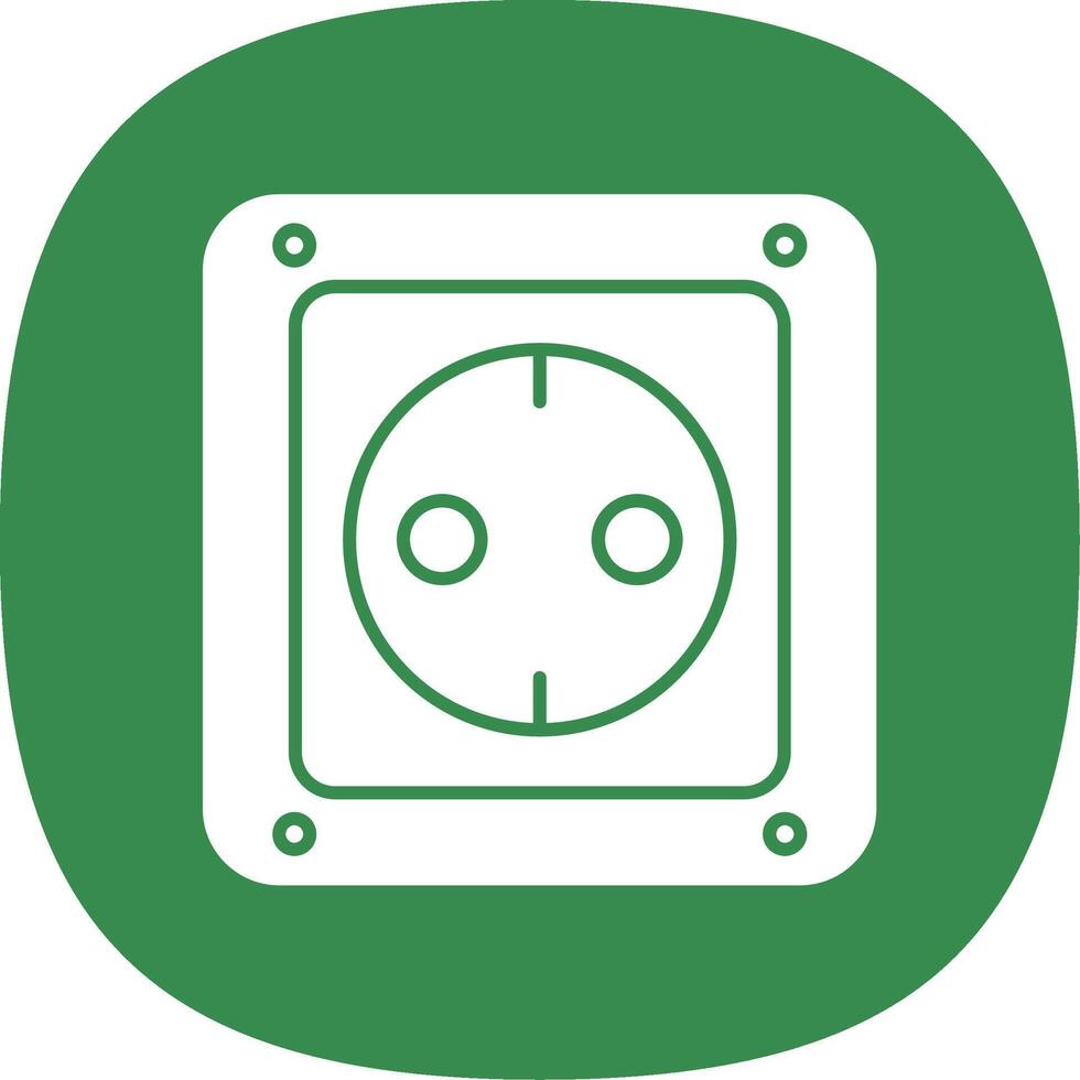 Socket Glyph Curve Icon vector