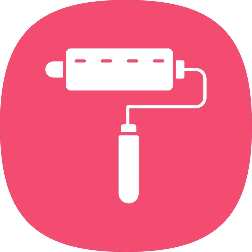 Lint Roller Glyph Curve Icon vector