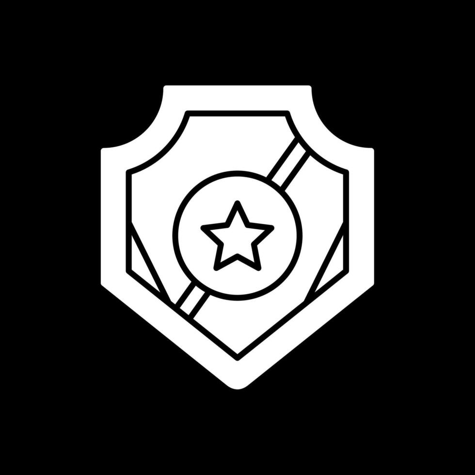 Police Badge Glyph Inverted Icon vector
