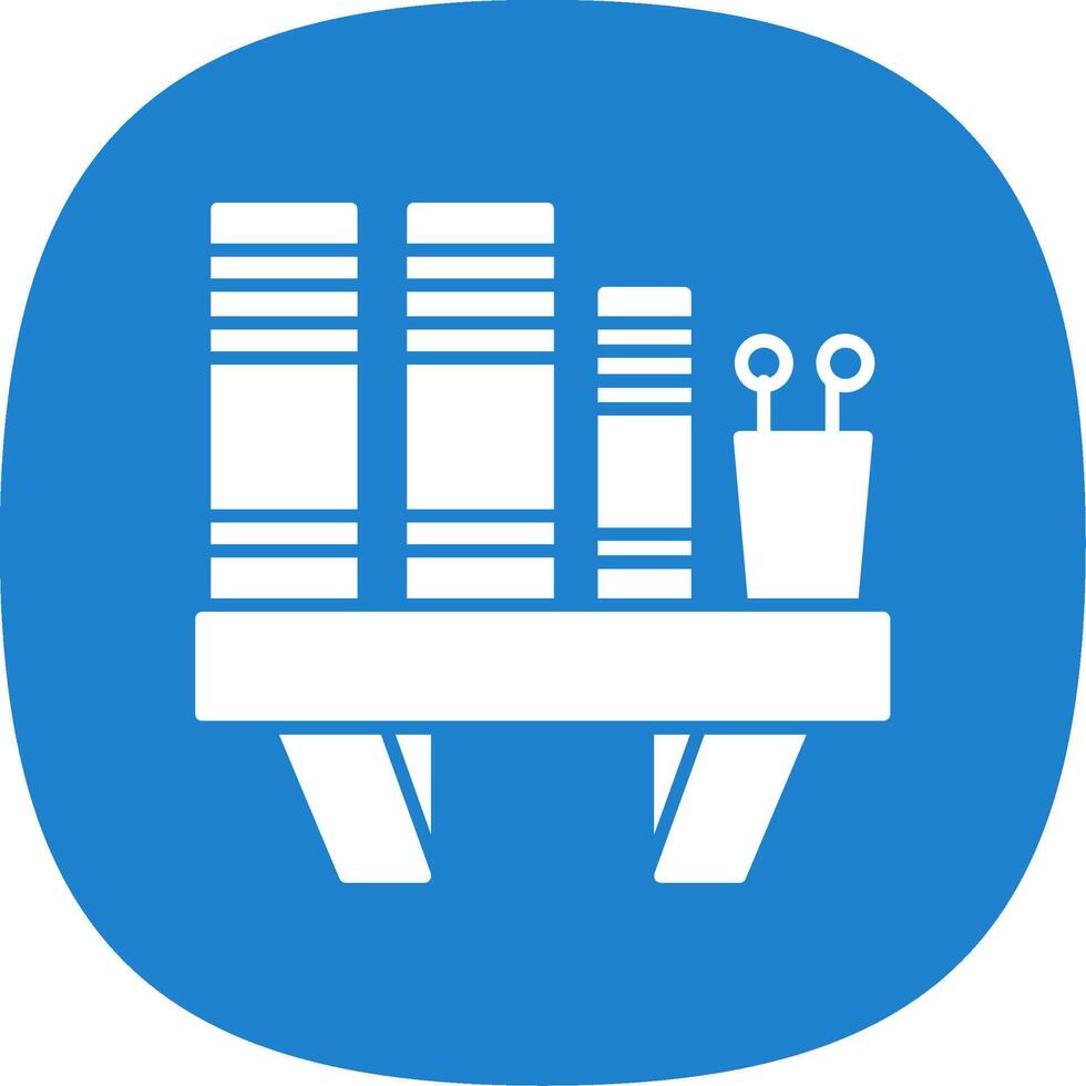 Book Shelf Glyph Curve Icon vector