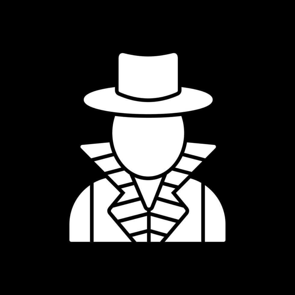 icono de glifo criminal invertido vector