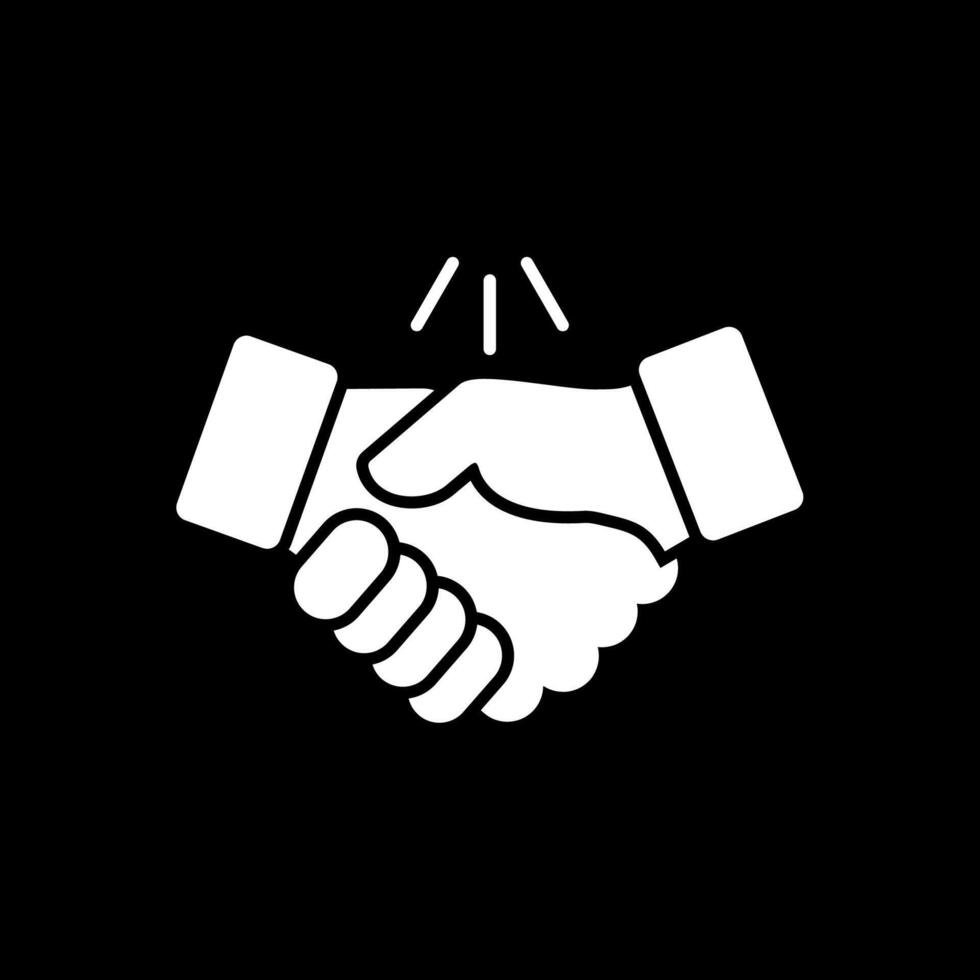 Handshake Glyph Inverted Icon vector