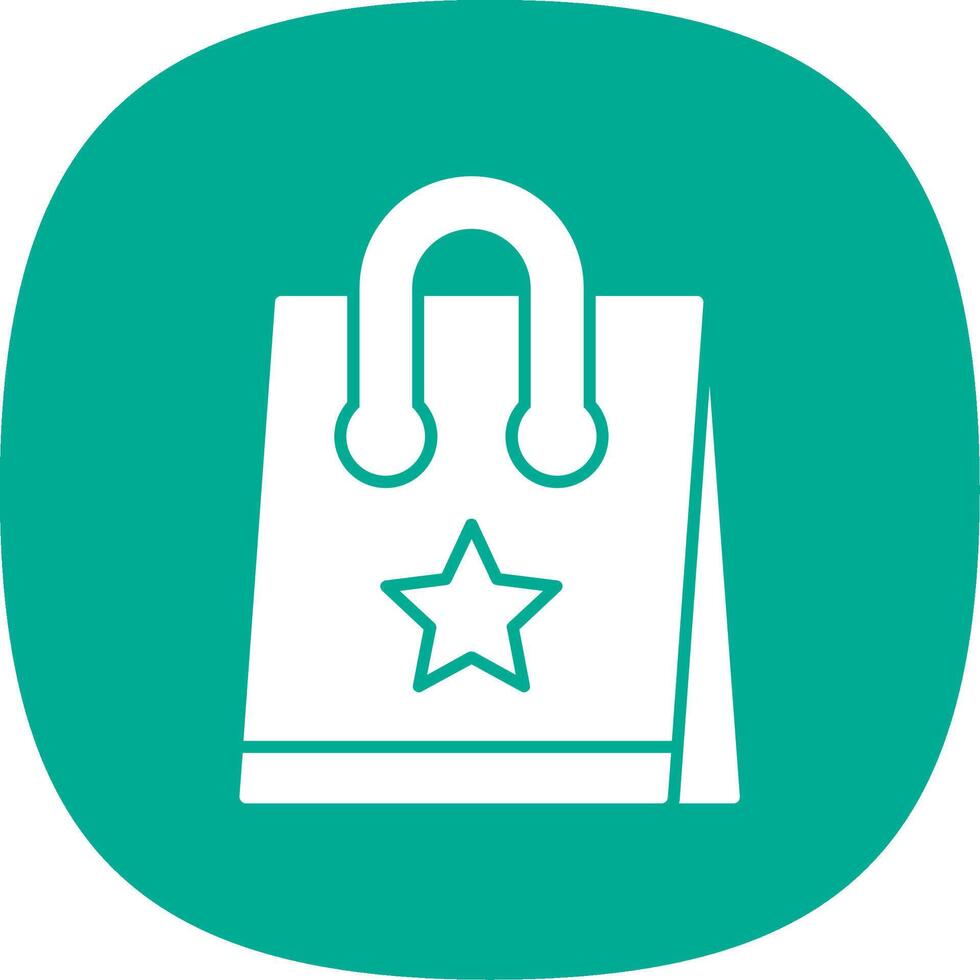 Shopping Bag Glyph Curve Icon vector