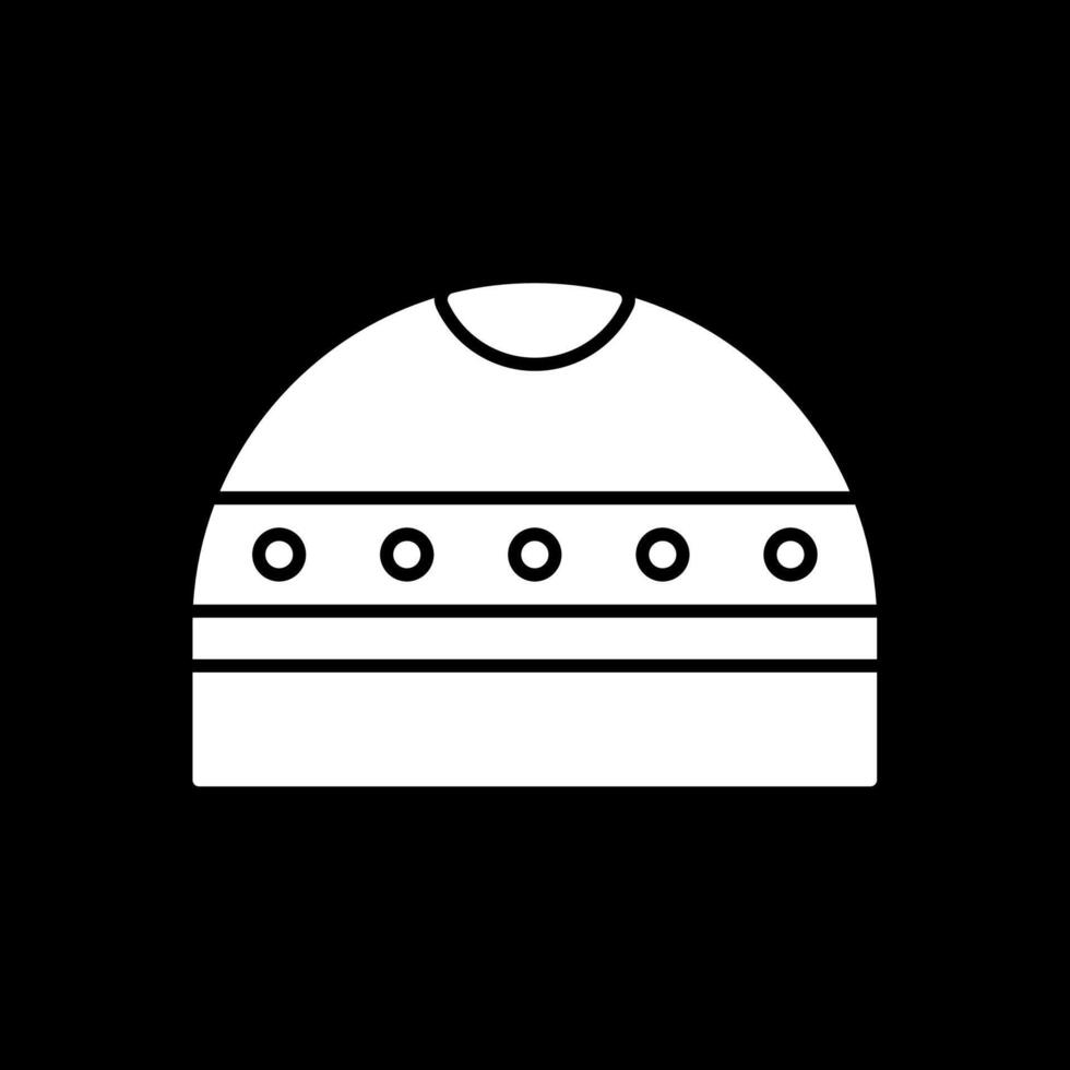 Cap Glyph Inverted Icon vector
