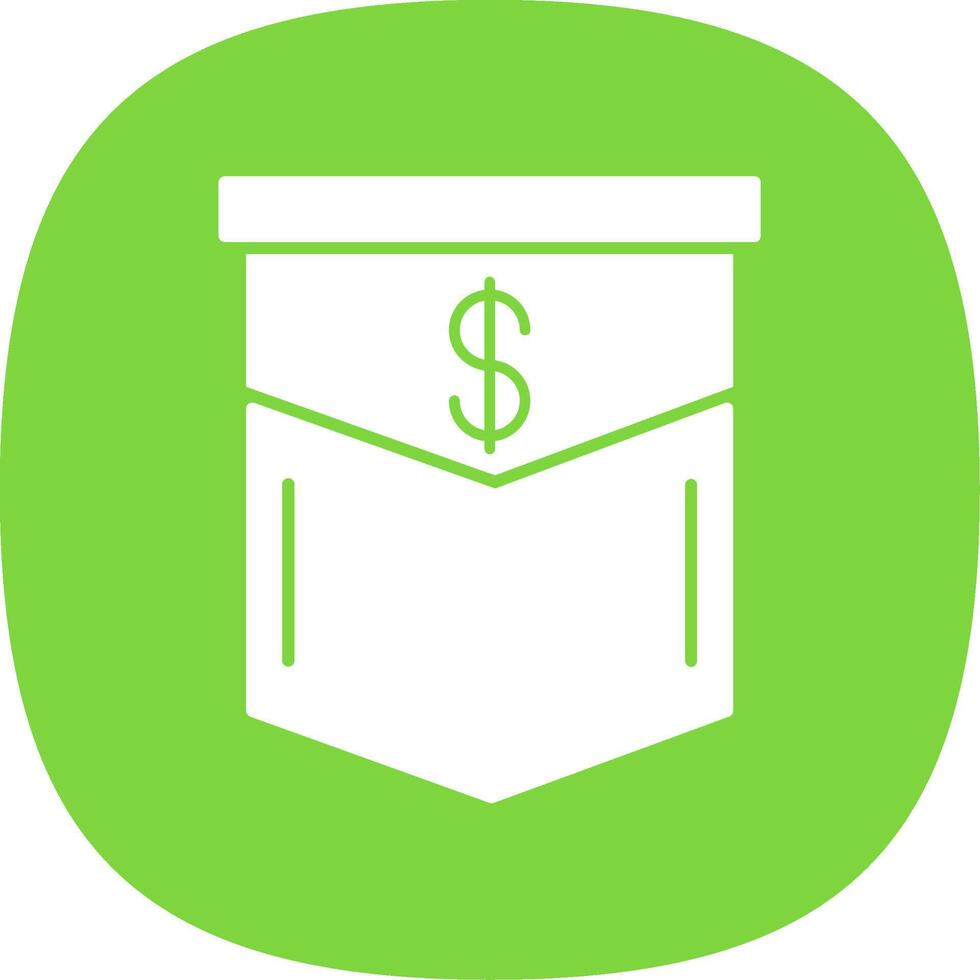 Pocket Glyph Curve Icon vector