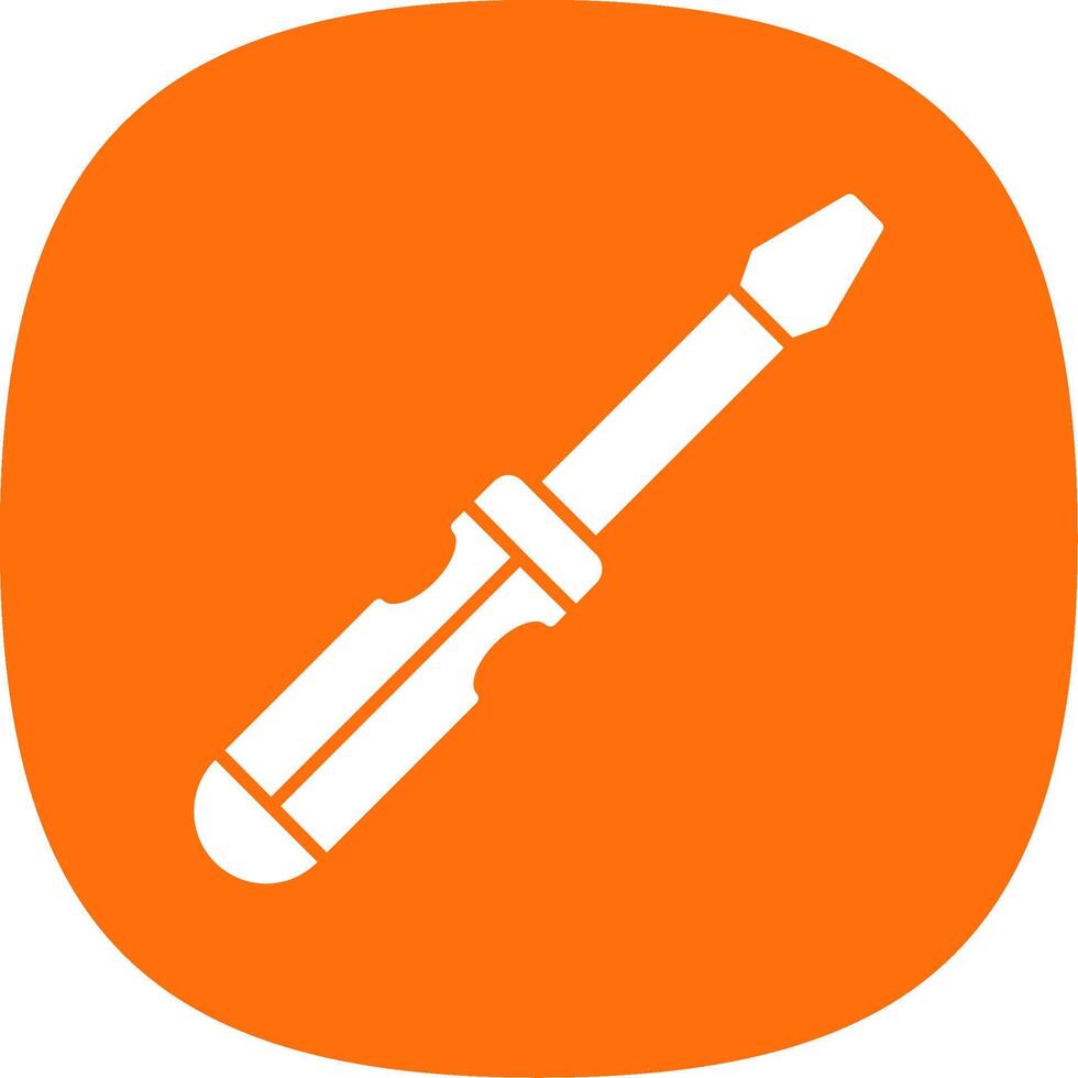 Screwdriver Glyph Curve Icon vector