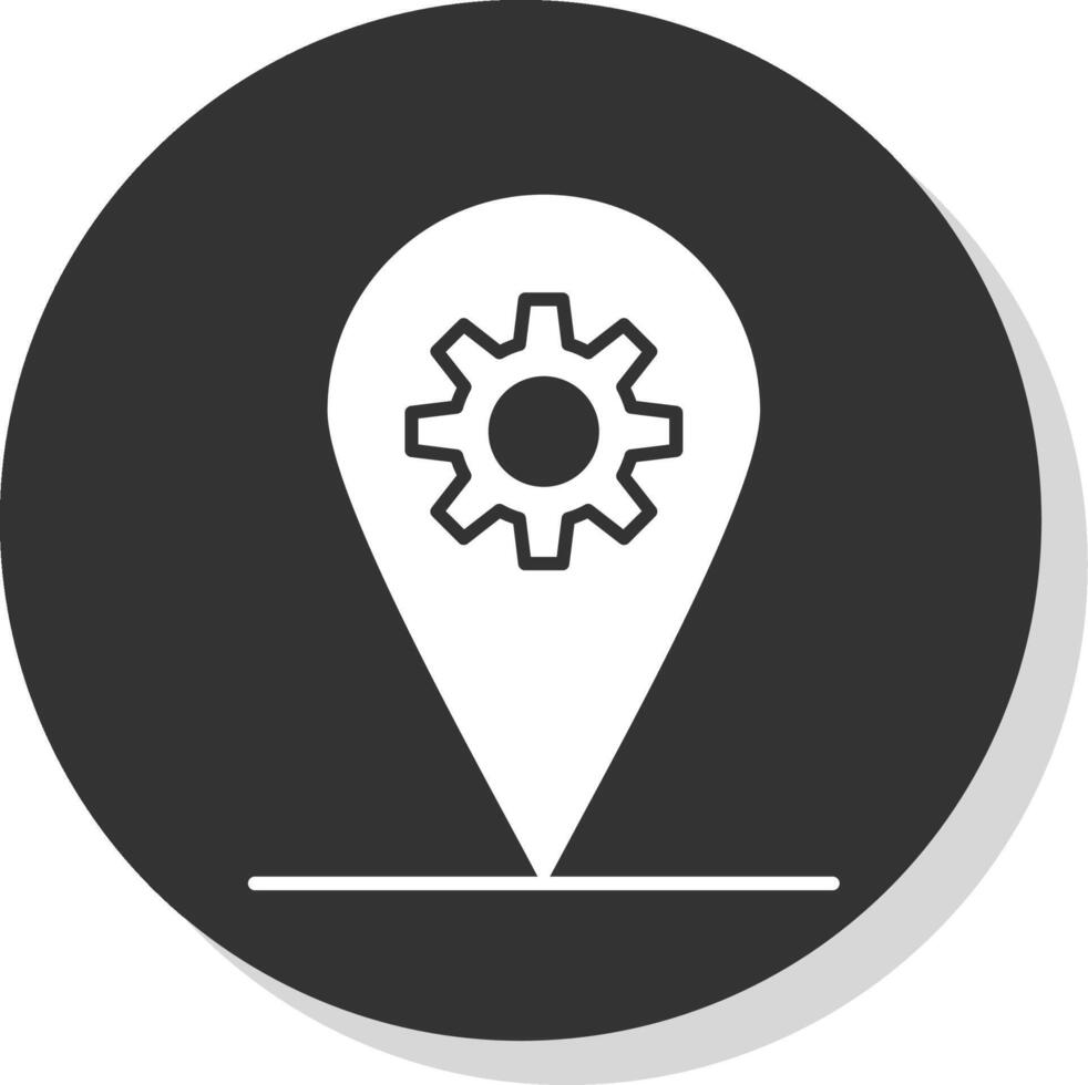 Localization Glyph Grey Circle Icon vector