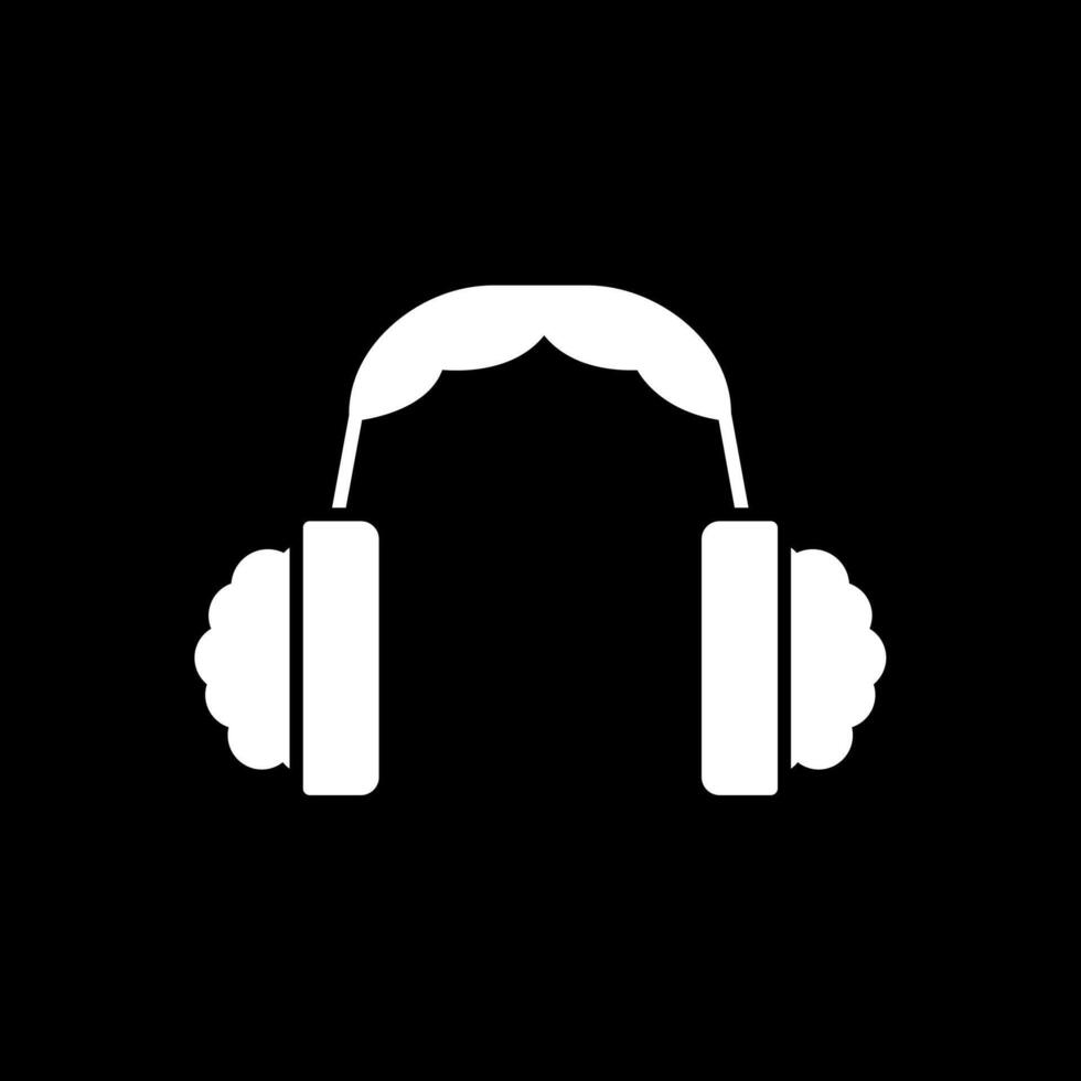 Earmuff Glyph Inverted Icon vector