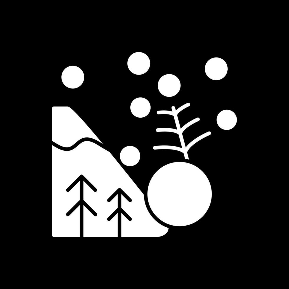 Avalanche Glyph Inverted Icon vector