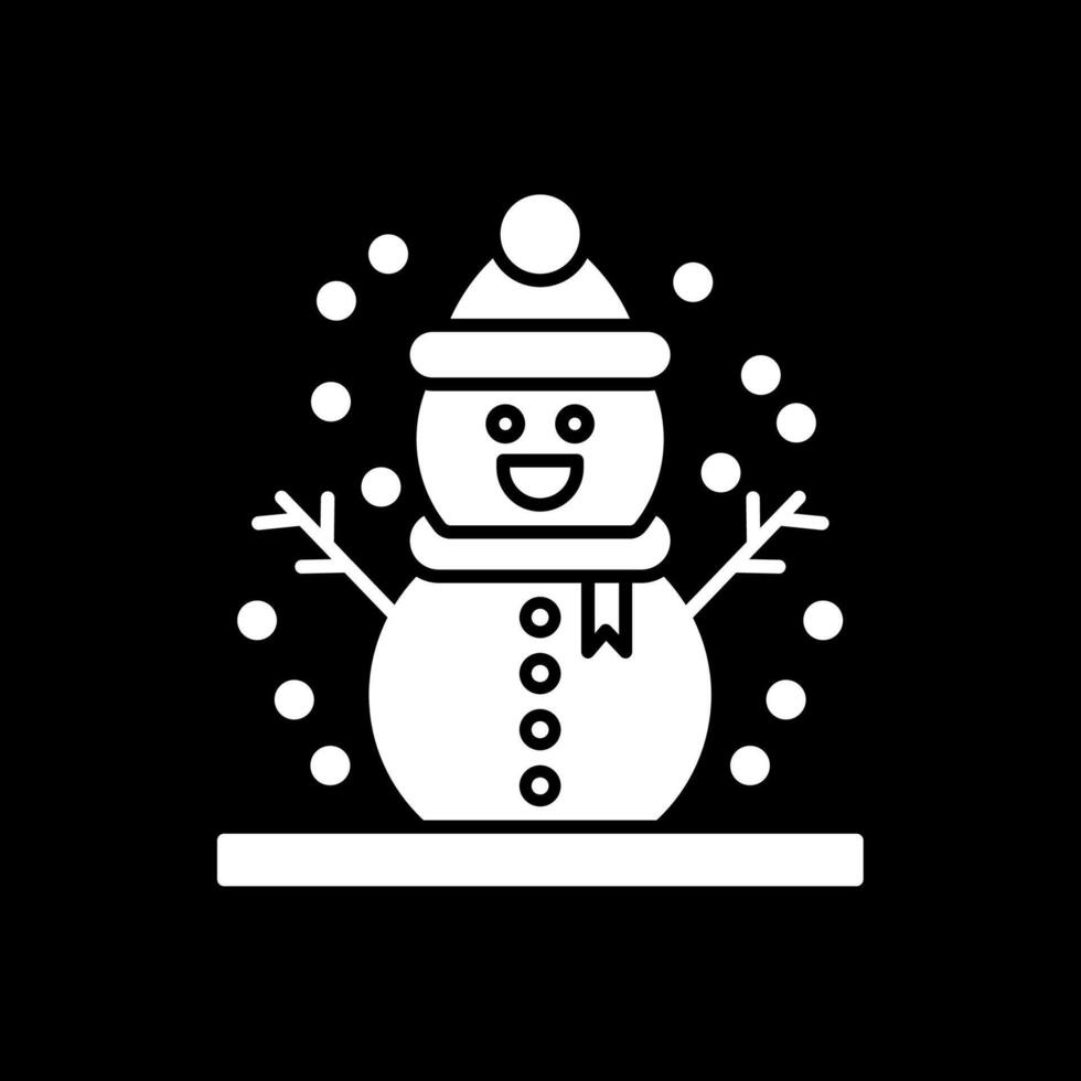 icono de glifo de muñeco de nieve invertido vector