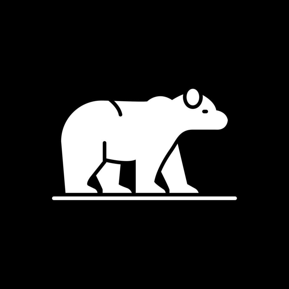 polar oso glifo invertido icono vector