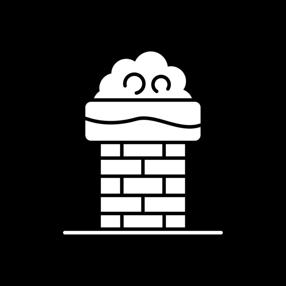 Chimney Top Glyph Inverted Icon vector