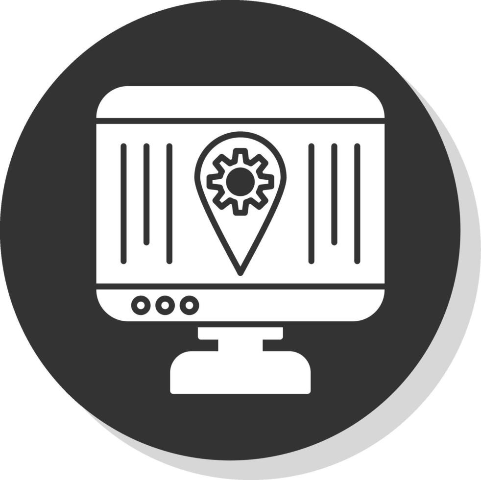 Localization Glyph Grey Circle Icon vector
