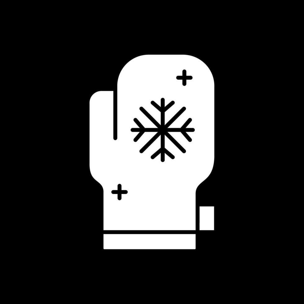 Mitten Glyph Inverted Icon vector