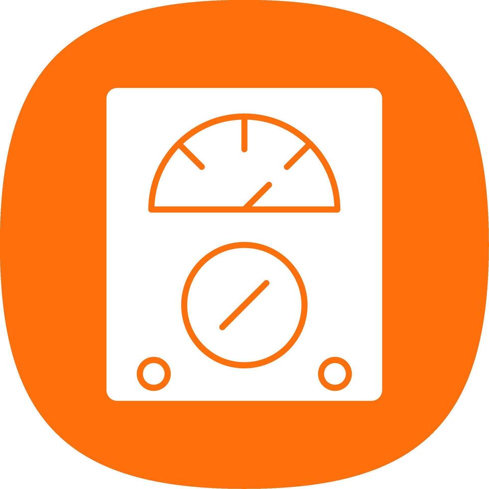 Voltmeter Glyph Curve Icon vector