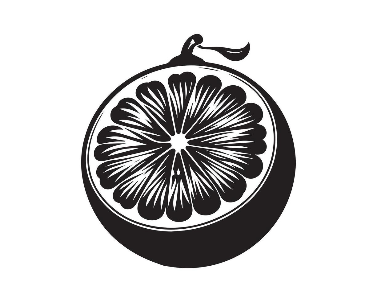 naranja silueta icono gráfico logo diseño vector