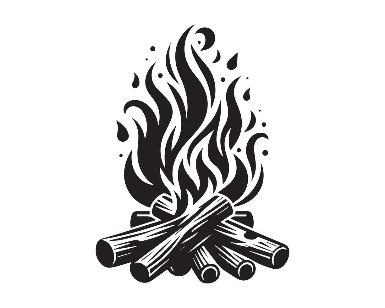fuego silueta icono gráfico logo diseño vector