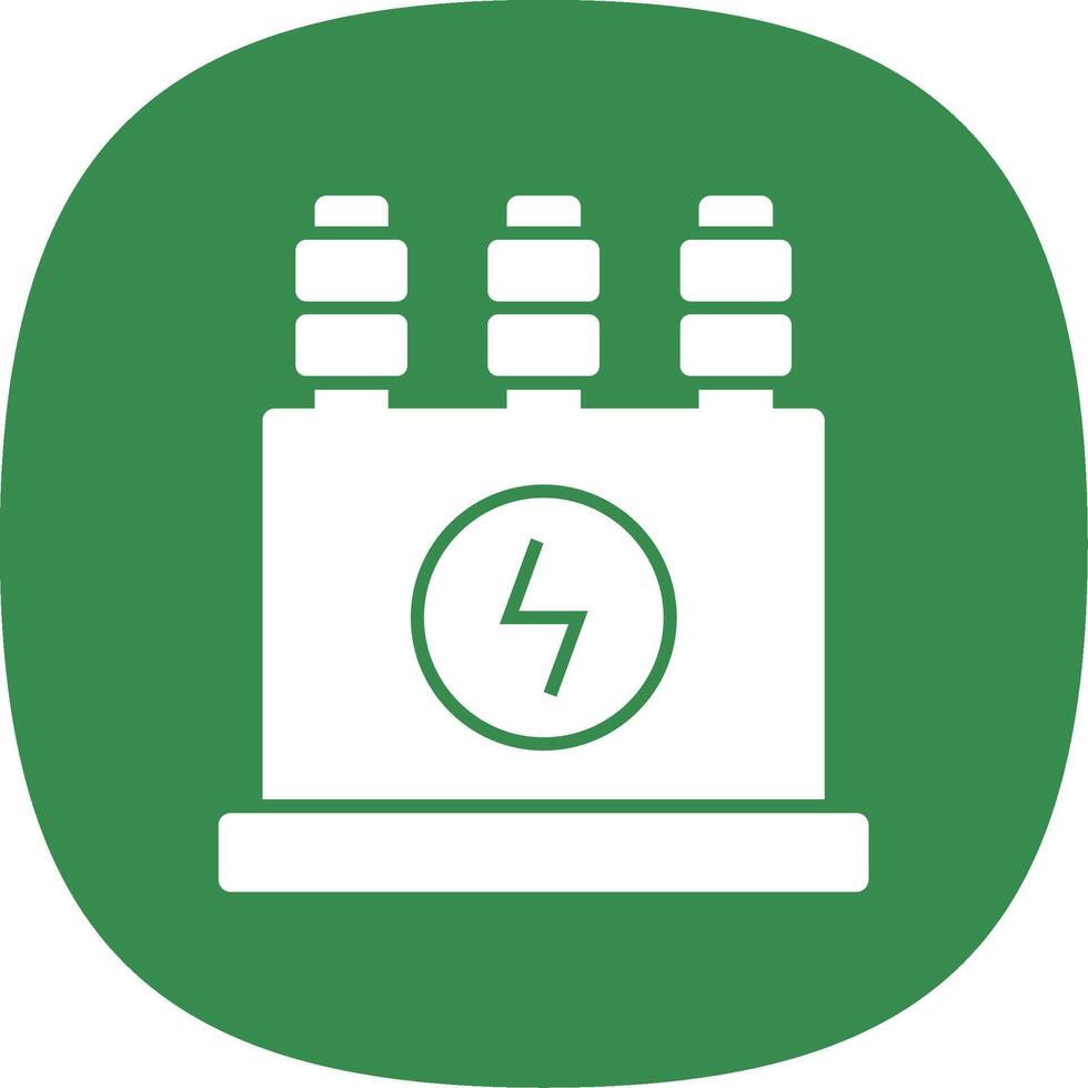 Power Transformer Glyph Curve Icon vector