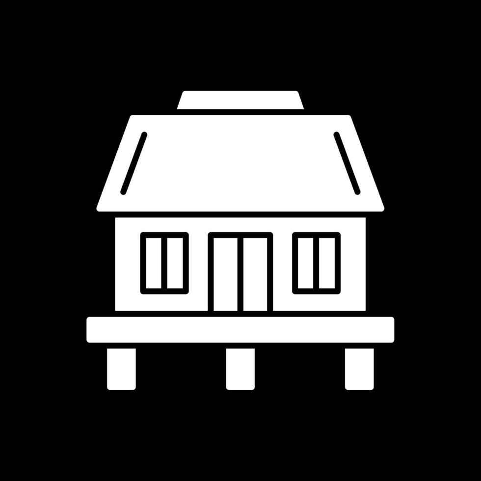 Hut Glyph Inverted Icon vector