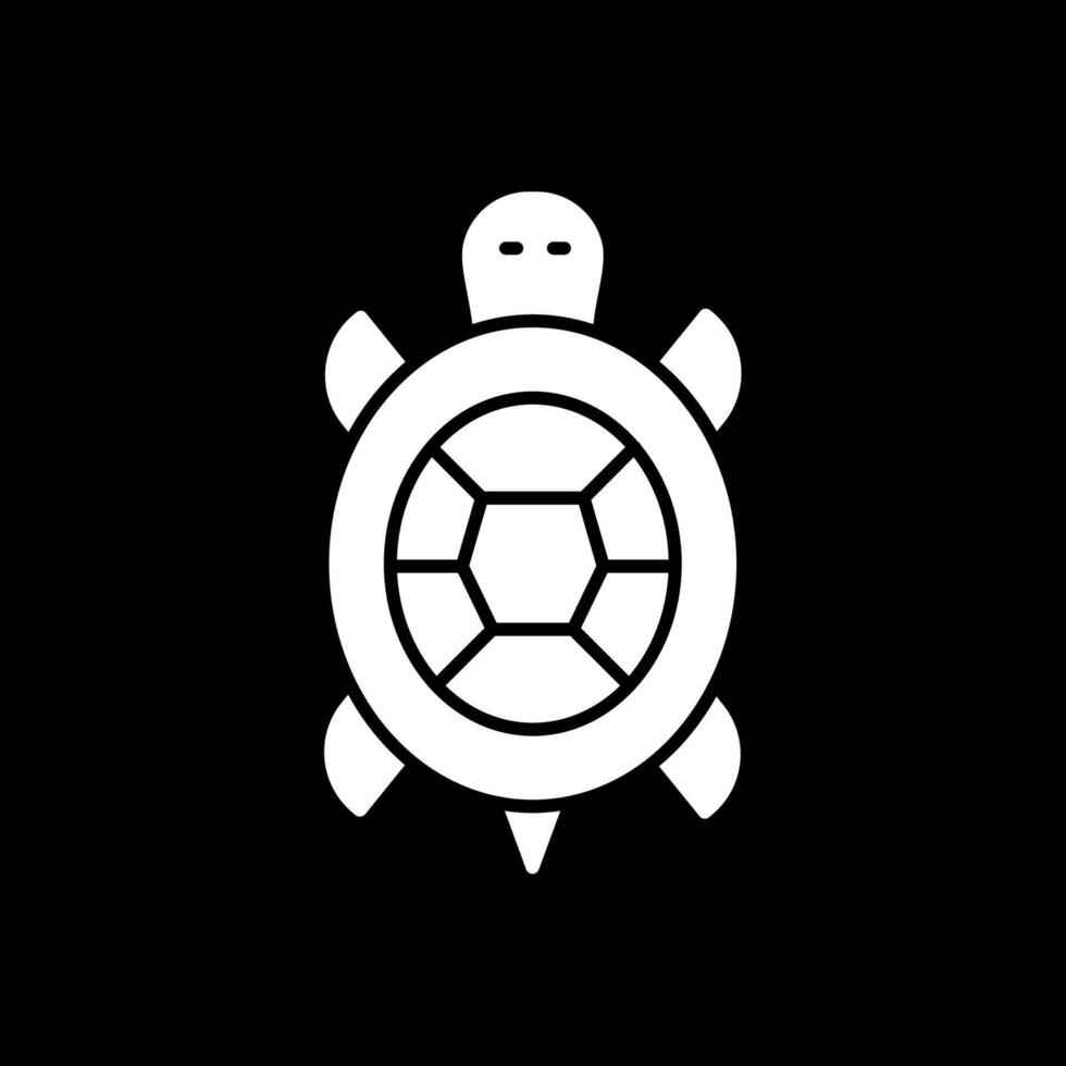 Turtle Glyph Inverted Icon vector