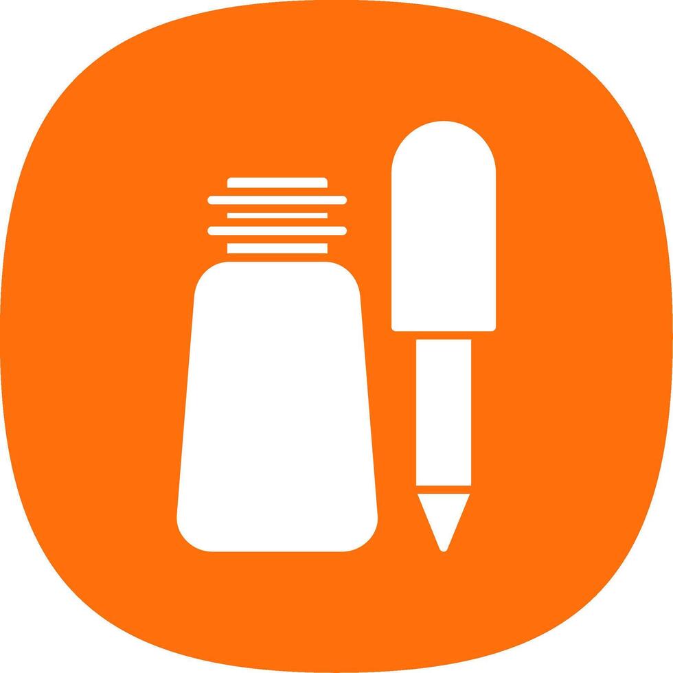 Eyeliner Glyph Curve Icon vector