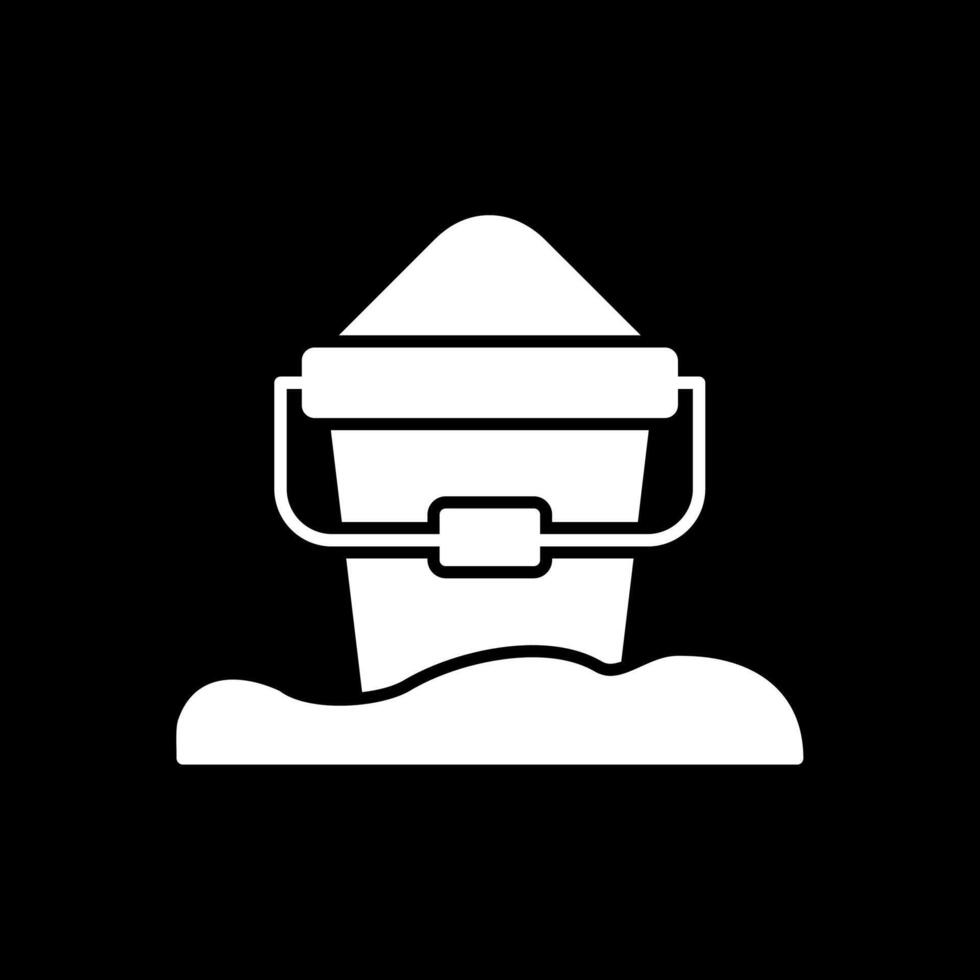 Sand Bucket Glyph Inverted Icon vector