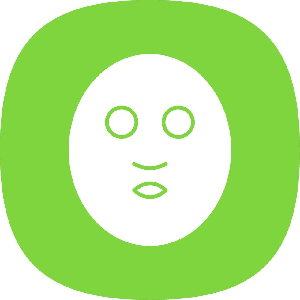 Facial Mask Glyph Curve Icon vector