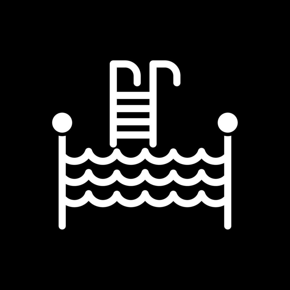 Swimming Pool Glyph Inverted Icon vector