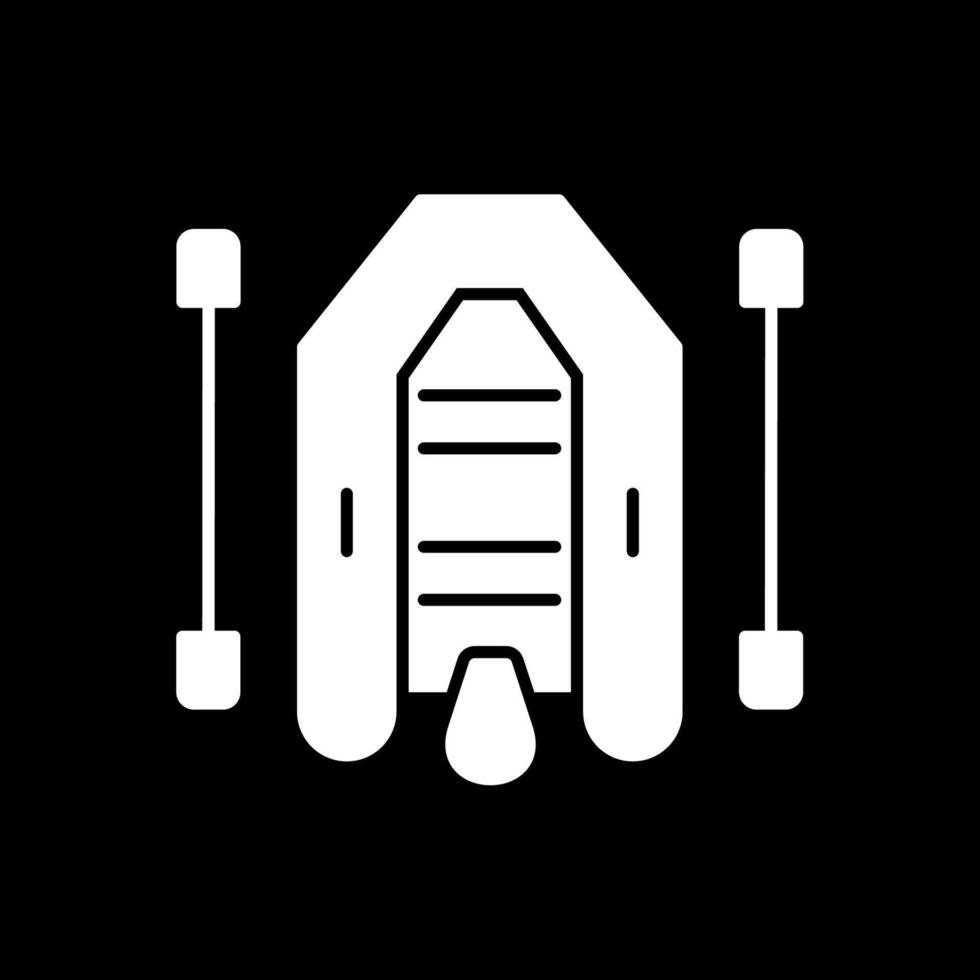 Raft Glyph Inverted Icon vector